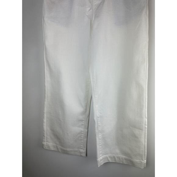 Betabrand Wide Leg Yoga Denim Jeans Pull On Button Fly Medium Petite Off White - Picture 5 of 9